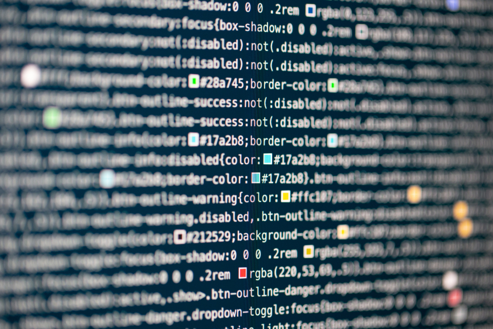 Code on screen